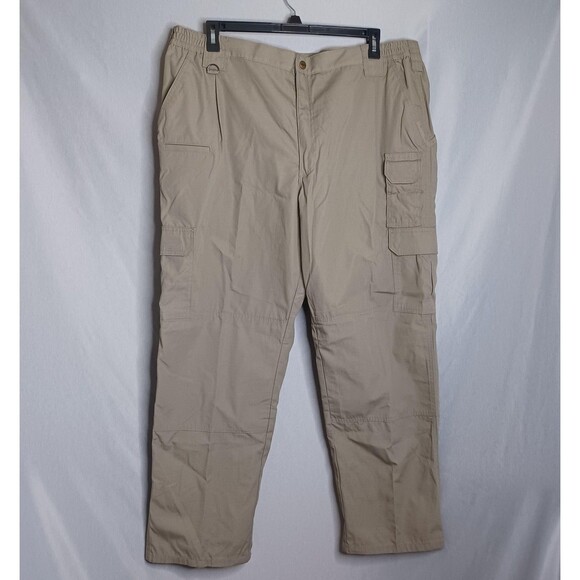 5.11 Tactical Pants Mens 44x32 Khaki Cargo Ripstop Outdoor Hiking Workwear - Picture 1 of 16